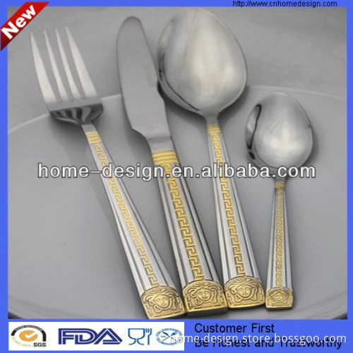126pcs stainless steel gold satin finish cutlery set
